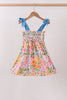 Summer floral print smocked mom&me dress