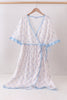 Blue bow ribbon print dress