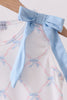Blue bow ribbon print dress