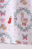 Pink goose strawberry bow bamboo pajama set