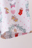 Pink goose strawberry bow bamboo pajama set