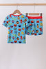 Blue character bamboo pajama set