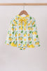 Lemon print ruffle rashguard