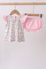 Pink puppy floral ruffle bloomer set