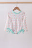 Green castle cream ruffle rashguard