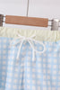 Blue crab applique plaid 2pc rashguard set