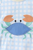 Blue crab applique plaid 2pc rashguard set
