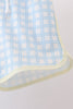 Blue crab applique plaid 2pc rashguard set