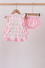 Pink bow castle ruffle bloomer set