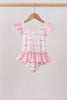 Pink bow castle ruffle one-piece swimsuit