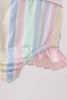 Rainbow stripe butterfly smocked ruffle one-piece swimsuit
