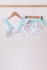 Green plaid horse applique 2pc swimsuit