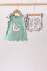 Sage Chicken Applique Bloomer Set