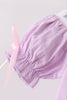 Lavender Smocked Embroidered Bow Jacquard Bubble