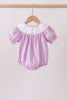 Lavender Smocked Embroidered Bow Jacquard Bubble