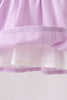 Lavender Smocked Embroidered Bow Jacquard Bloomer Set