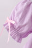 Lavender Smocked Embroidered Bow Jacquard Dress