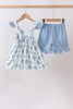 Blue Retro Floral Set