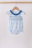 Blue Castle Smocked Ruffle Bubble