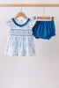 Blue Castle Smocked Ruffle Bloomer Set