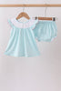 Blue Umbrella Smocked Bloomer Set
