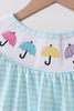 Blue Umbrella Smocked Set