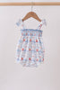 Blue Sailboat Smocked Bubble