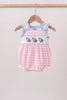 Pink Cow Plaid Embroidered Bubble