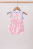 Pink Cow Plaid Embroidered Bubble