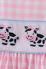 Pink Cow Embroidered Set