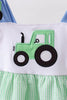 Blue Tractor Applique Seersucker Dress