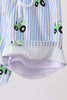 Blue Tractor Stripe UPF Swim Trunks