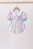 Blue Hydrangea Smocked Pearl Bubble