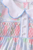 Blue Hydrangea Smocked Pearl Dress