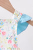 Blue Floral Ruffle Bubble