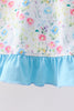 Blue Floral Ruffle Set