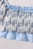 Blue Beach Smocked UPF Women Swim Set