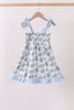 Blue Beach Smocked Dress