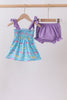Blue Shark Smocked Bloomer Set