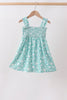Sage Floral Smocked Dress