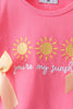 You're my sunshine Embroidered Bow Stripe Bloomer Set