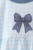 Blue Plaid Embroidered Bow Bubble