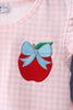 Pink Apple Plaid Embroidered Set