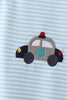 Blue Police Car Stripe Embroidered Set