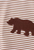 Brown Bear Stripe Embroidered Set