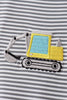 Black Excavator Stripe Embroidered Set