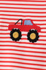 Red Stripe Car Embroidered Set