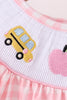 Pink Apple Bus Smocked Ruffle Set
