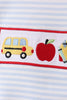 Blue Apple Bus Embroidered Top