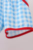 Blue Apple Appliqué Gingham Shorts Set
